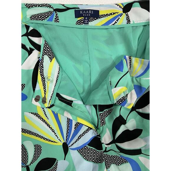 Kaari Blue Tropical Print Summer Vacation Shorts Size 8 - Picture 6 of 9